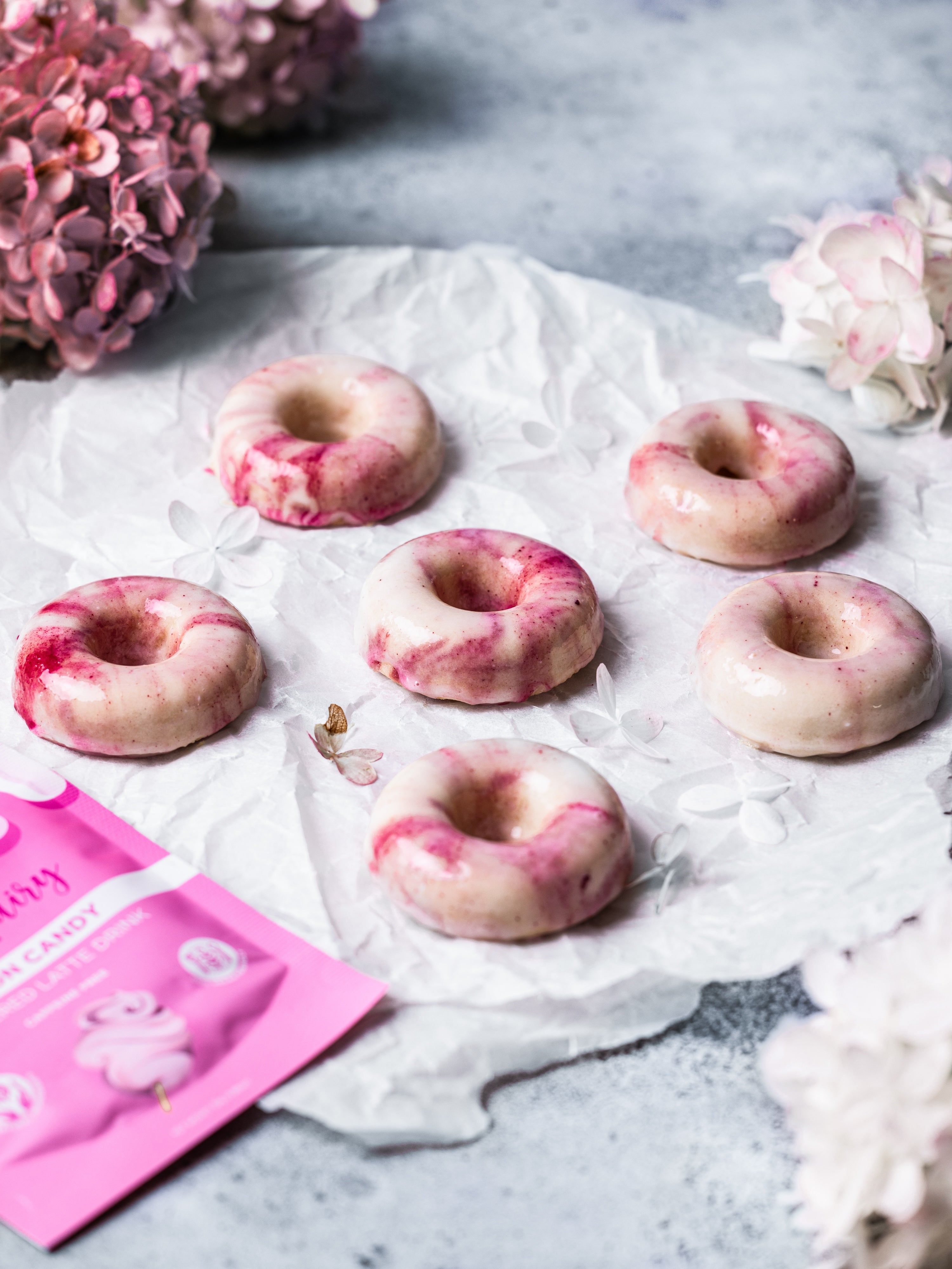 PINK MARBLE BAKED DOUGHNUTS