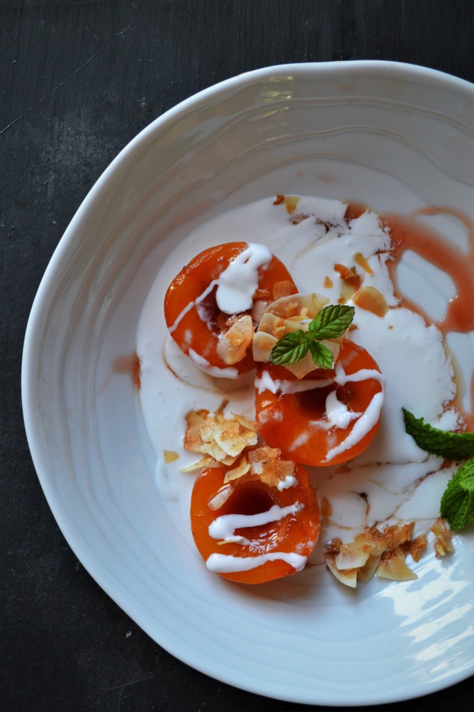 Poached Apricots with Sweet Tea Syrup